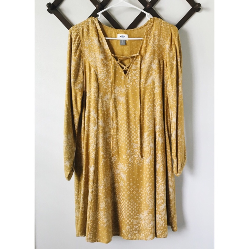 Mustard Floral Swing Dress